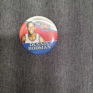 Dennis Rodman Pistons NBA Vintage Button Pin Basketball Badge